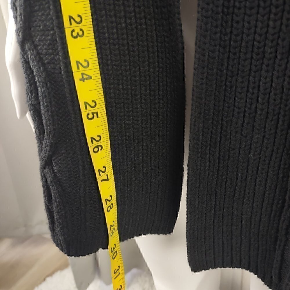 Croft & Barrow Black Cotton Blend Open Front Cardigan Long Sleeve Sweater Sze 1X - Picture 6 of 14